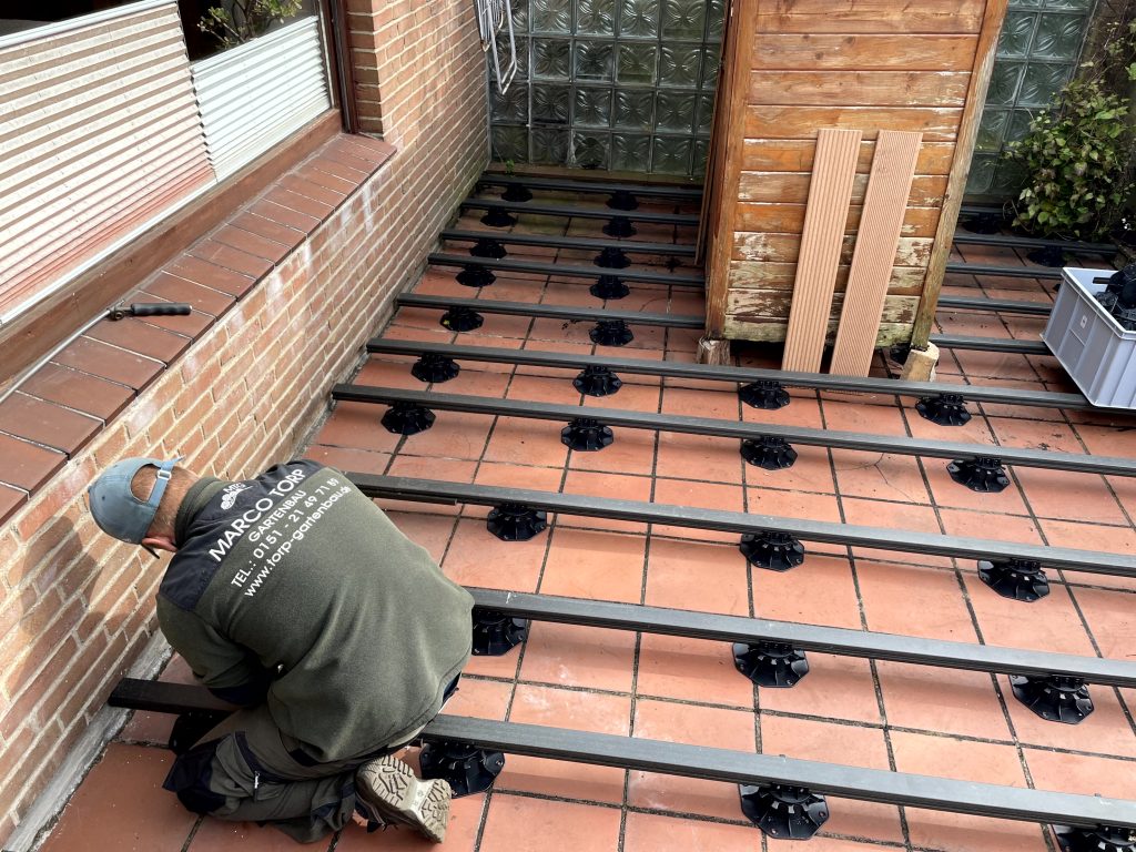 Unterkonstruktion auf bestehender Terrasse